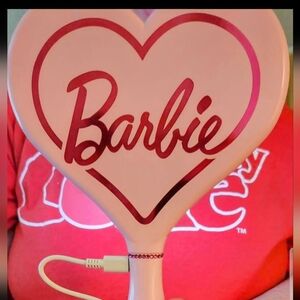 Barbie Pink Heart Light Up Mirror Wit USB Cord/ Can  B Hand Held 2